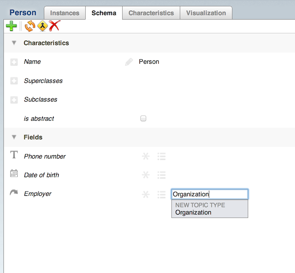 Choose a new or existing topic type