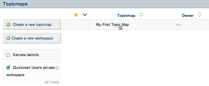 Click the name of a topic map to open